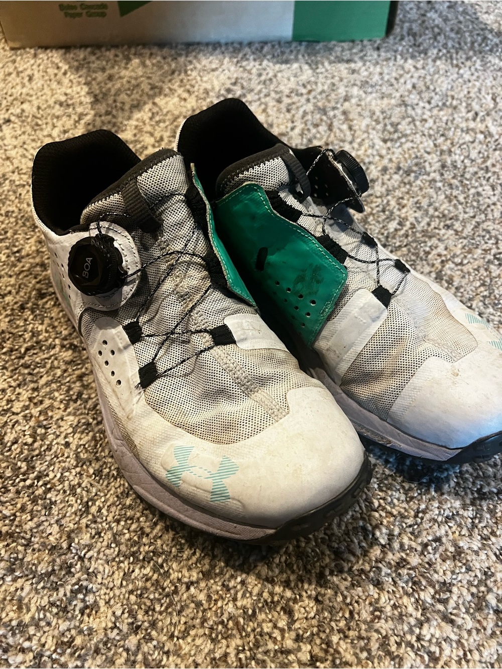 Under Armour White and Teal Women's Athletic Shoes with BOA Closure